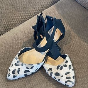 Rampage Shoes w/Elastic Crossover Straps  Back Heel  Zipper Textured Size 7 NWT